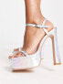 Simmi London Genesis platform heeled sandals in silver