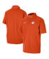 Men's Orange Clemson Tigers Coaches Half-Zip Short Sleeve Jacket