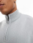 Brave Soul half zip jumper in light grey