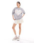 Miss Selfridge self love club heart sweat with bows in grey