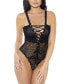 Комплект женского нижнего белья Hauty Womens Double Trouble Reversible Lace Up Lingerie Teddy