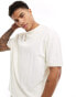 ASOS DESIGN relaxed rib t-shirt in cream