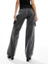 Simmi pocket detail wide leg jeans in grey denim