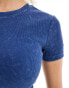 ONLY ribbed top in a vintage blue wash