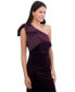 Women's Velvet Bow-Trim One-Shoulder Gown