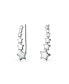 USA Patriotic Celestial Shooting Star Ear Pin Climbers Earrings For Women Wrap Crawlers 14K Gold Plated .925 Sterling Silver