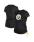 Women's Black Pittsburgh Steelers Ruched Side T-Shirt