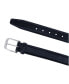 Men's 35MM Pebble Grain Leather Belt with Silver Buckle