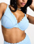 Peek & Beau Fuller Bust Exclusive mix & match scalop underwire bikini top in pastel blue