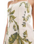 & Other Stories linen mini flippy dress with adjustable straps and panelled seams in botanical leaf print