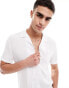 ASOS DESIGN regular fit viscose shirt with revere collar in white