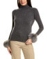 Sofiacashmere Turtleneck Cashmere Sweater Women's Grey S