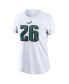 Women's Saquon Barkley White Philadelphia Eagles Player Name Number T-Shirt