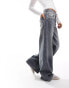 Bershka wide leg baggy jeans in dirty grey wash