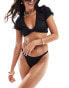 South Beach mix & match rib micro high leg bikini bottom in black