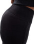 Stradivarius deep waistband sculpt flare in black