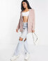 Missguided double breasted blazer in pink pinstripe