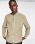 New Look 3 pocket cord overshirt in ecru