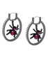 Faux Stone Spider Hoop Earrings