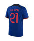 Men's Frenkie de Jong Blue Netherlands National Team 2022/23 Away Breathe Stadium Replica Player Jersey