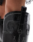 Public Desire Serpentine western boot with embroidery in black