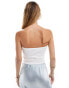 New Look pointelle bandeau top in white