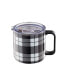 Stackable Plaid Insulated Coffee Mugs, Set of 2