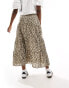 Stradivarius STR boho midi skirt in leopard print