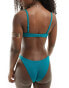 Hunkemolller Relief underwire bikini top in teal