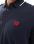 HUGO RED Deresino tipped polo shirt in navy