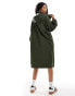 ASOS DESIGN Petite rubberised rain parka coat in khaki