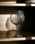 Raised crystalline wine glass