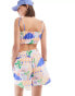 ASOS DESIGN pull on short with ruffle detail in scenic print co-ord