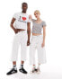 COLLUSION unisex skate jorts in reverse white