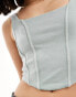 Miss Selfridge corset top in washed sage