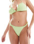 Brave Soul frilled trim low rise bikini bottoms in mint green