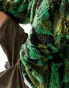 The North Face Extreme Pile 1/4 zip fleece jacket in green camo