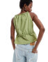 Noisy May parachute cami top in sage green