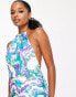 ASOS DESIGN Petite halter embellished mini dress with swirl design