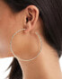 ASOS DESIGN hoop earrings with skinny detail in gold tone