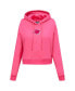 Women's Pink Miami Dolphins Triple Pink Cropped Fleece Pullover Hoodie