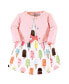 Toddler Girls Organic Cotton Dress and Cardigan, Popsicle