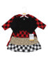 Toddler Girls Cotton Dresses, Buffalo Plaid Leopard