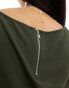 ONLY zip back blouse in dark khaki