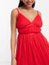 Anaya tulle maxi dress with tiered skirt in bright red