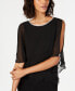 Rhinestone-Trim Chiffon Popover Dress