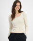 Juniors' Long Sleeve Scoop Neck Tee