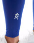 Gym King Impact branded tape leggings in blue