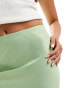 YAS satin midi skirt in light green - LGREEN