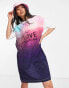 Love Moschino ombre logo t-shirt dress in multi